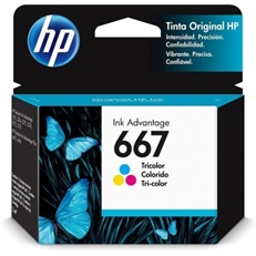 HP 667  - Cartucho de Tinta Tricolor, 1 Paquete