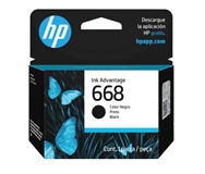 HP 668  - Cartucho de tinta negra original, 1 unidad