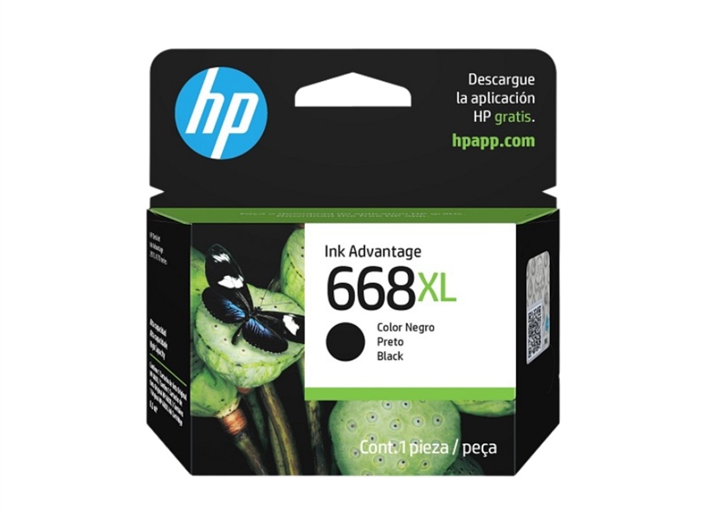HP 668XL Negro - Vista Frontal