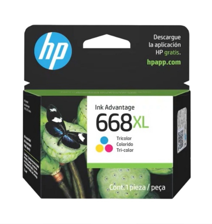HP 668XL Tricolor- Vista Frontal