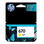 HP 670 - Cartucho de tinta Amarillo, 1 Paquete