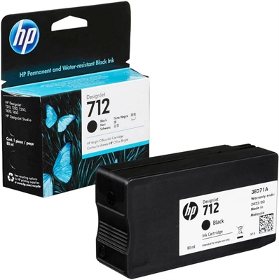 HP 712 80ml - Black Box and Item