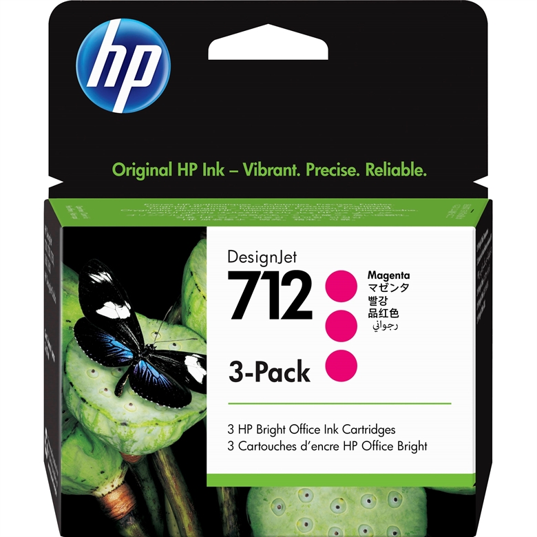 HP 712 Cartucho de Tinta - Paquete de 3 Magenta