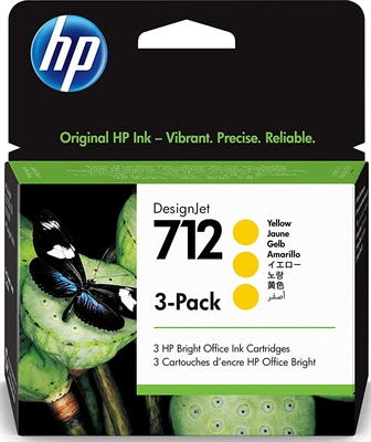 HP 712 Ink Cartridges - Yellow 3 packs