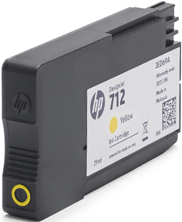 HP 712 - Ink Cartridges - Yellow Ink View