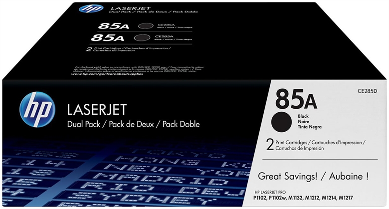 HP 85A Toner Cartridges Dual Pack Black