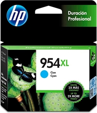 HP 954XL - Cartucho de Tinta de Alto Rendimiento Cyan, 1 Paquete (20ml)