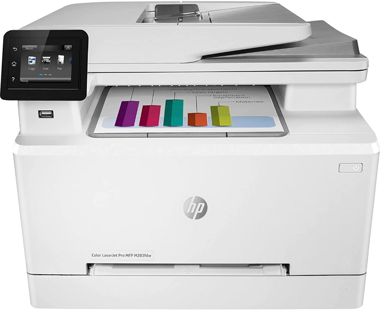 HP Color LaserJet Pro M283fdw Wireless Laser Printer Front View