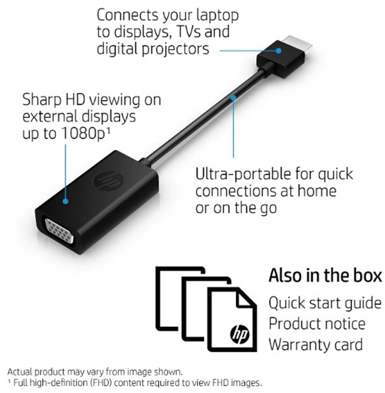P HDMI to VGA Adapter - H4F02AA - overview