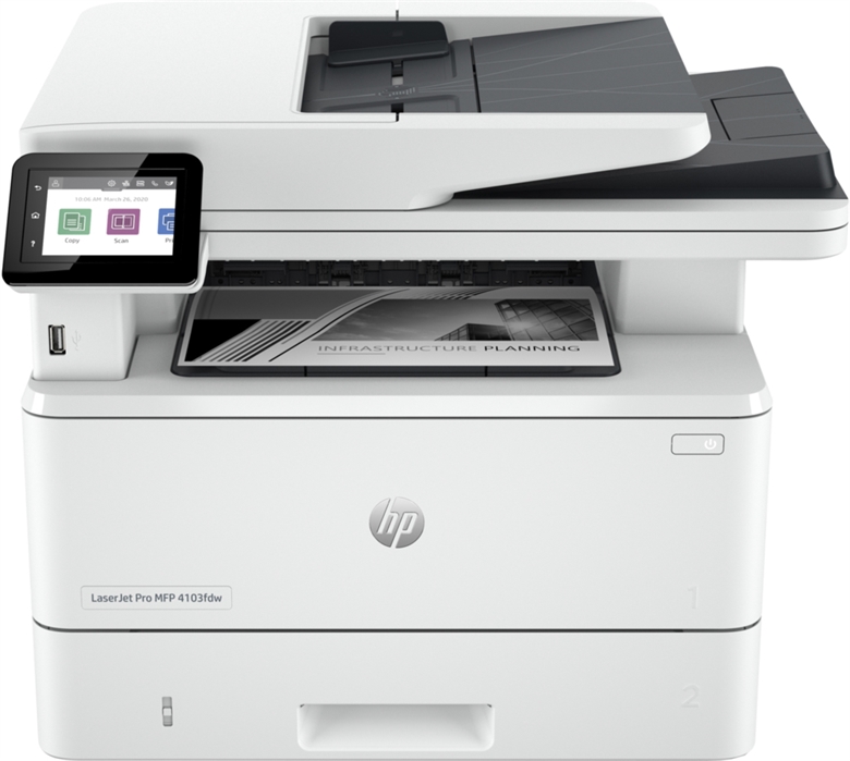 HP LaserJet Pro MFP-4103fdw - Front Printer View