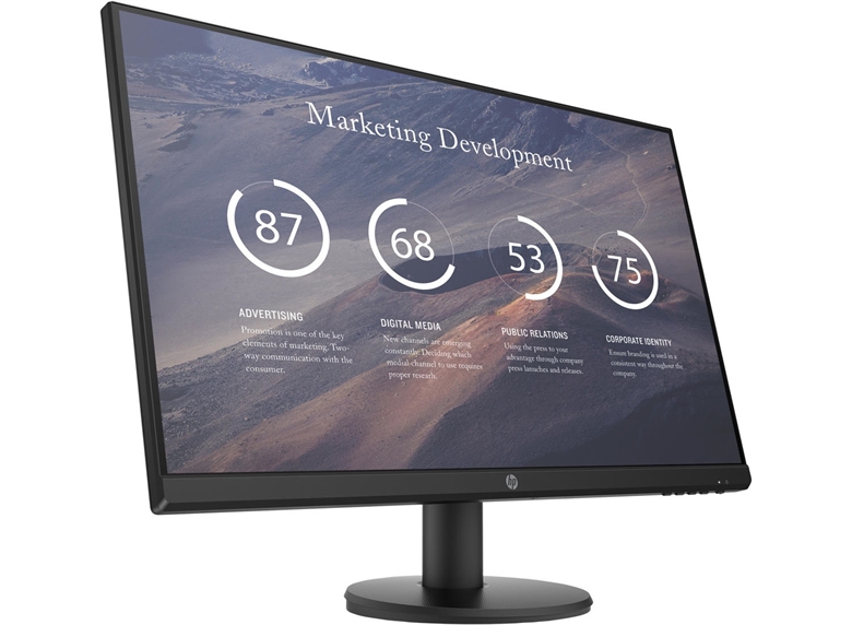 HP P27v G4 Monitor 1080P FHD Front Isometric View 1