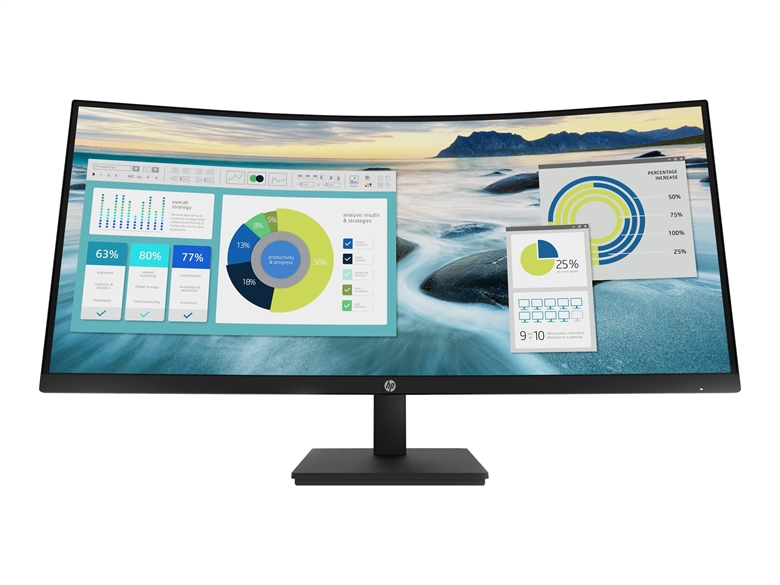 HP P34HC Curved Monitor Front View