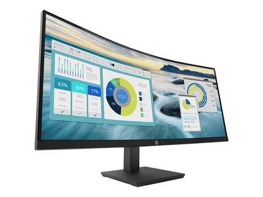 HP P34HC Curved Monitor Left Angle View