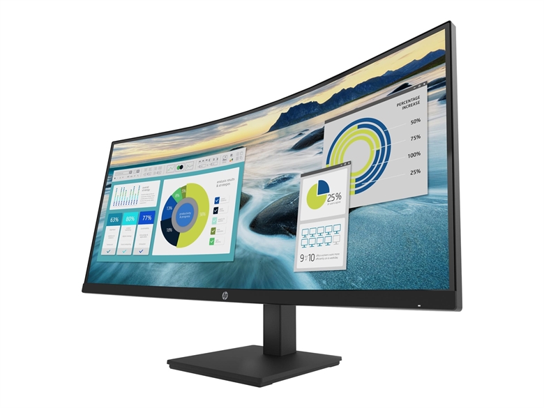 HP P34HC Curved Monitor Right Angle View