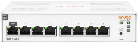 HPE Aruba Instant On 1830 - Ports Front Isometric View