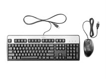 HPE 631341-B21 - Combo de Teclado y Mouse, Negro, Cableado, USB, Inglés