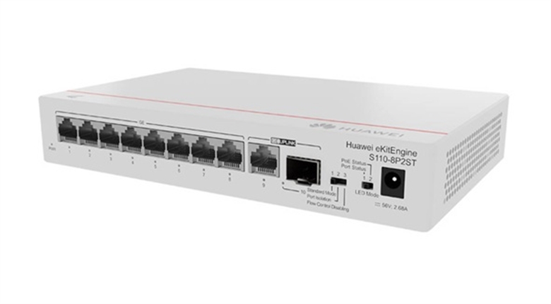 Huawei-eKitEngine-S110-8P2ST-Switch-No-Administrable-Empresarial-Vista Lateral Derecho
