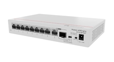 Huawei S110-8P2ST  - Switch No Administrable Empresarial, 8 Puertos Gigabit Ethernet PoE+ Integrados, Presupuesto PoE de 124W, 1 Puerto SFP y 1 Puerto de Enlace Ascendente RJ45