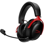 HyperX Cloud III Wireless - Headset, Stereo, Over-ear headband, Wireless, USB, 10 Hz - 21 kHz, black with red