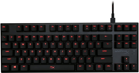 HyperX Alloy FPS Pro Red Switches Mechanical Keyboard Front RGB On View