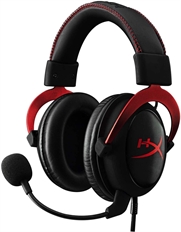 HyperX Cloud II - Headset, Estéreo, Circumaurales, Con cable, 3.5mm, 15Hz–25kHz, Negro y Rojo