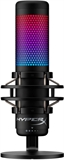 HyperX QuadCast S - Microphone, Black (RGB Lighting), 14mm electret condenser capsule, Cardioid, Omnidirectional, Stereo, Bidirectional, USB-C, 3.5mm