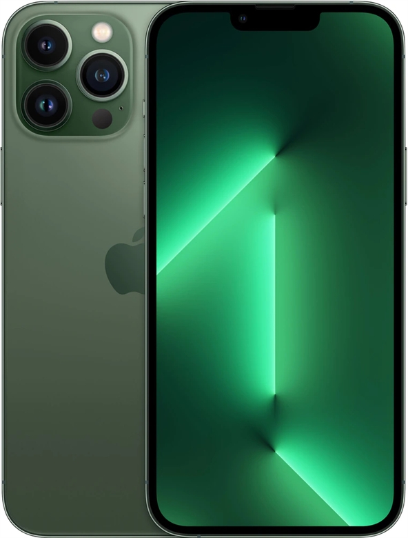 iPhone 13 Pro Max - Alpine Green Back and Front View