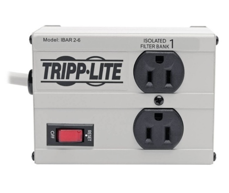 ISOBAR2-6D Tripp-Lite-2-Outlet-Metal-Surge-Protector-Front View