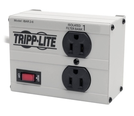 ISOBAR2-6D Tripp-Lite-2-Outlet-Metal-Surge-Protector-Lateral View