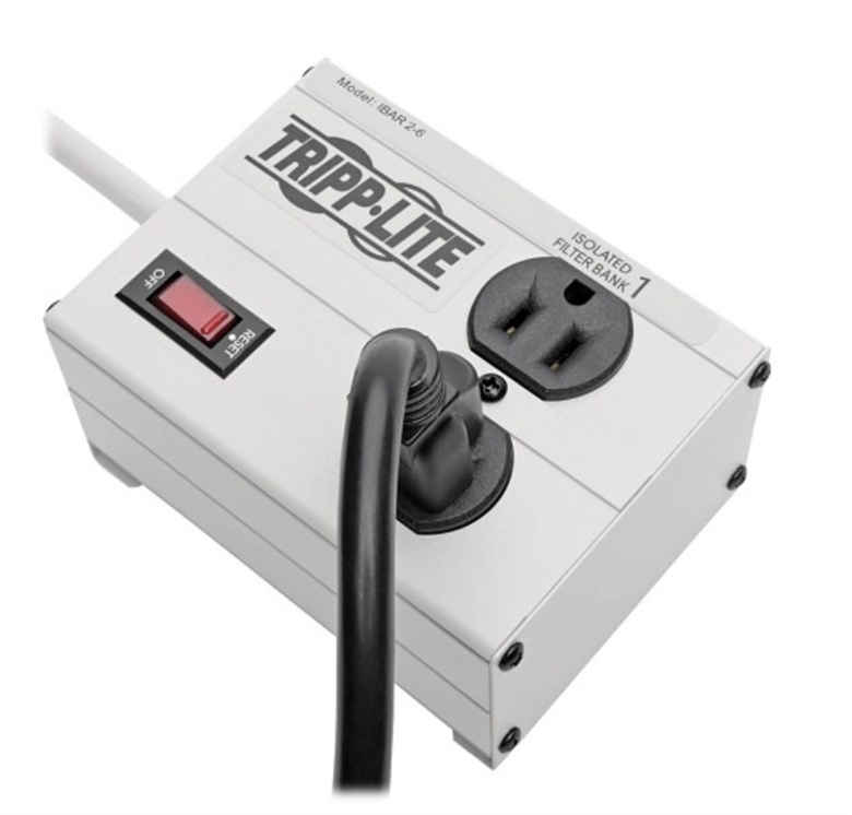 ISOBAR2-6D Tripp-Lite-2-Outlet-Metal-Surge-Protector-Use in View