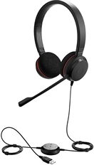 Jabra Evolve 20 UC Stereo - Headset, Estéreo, Supraaurales, con Micrófono, Con Cable, USB, 150Hz - 7kHz, Negro