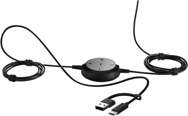 Jabra Evolve 20SE UC Stereo Headset Cable USB-A y USB-C