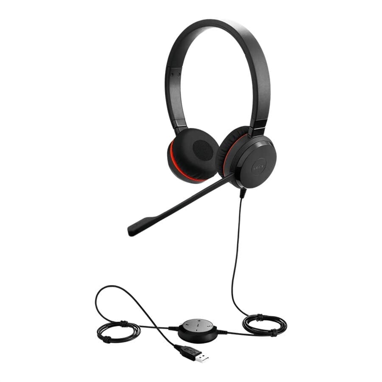 Jabra Evolve 30 II UC Stereo Headset Isometric With Cable View