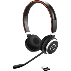 Jabra Evolve 65 UC stereo - Headset, Stereo, Headband, Wireless and Wired, Bluetooth, USB-A, 20Hz-20KHz, Black