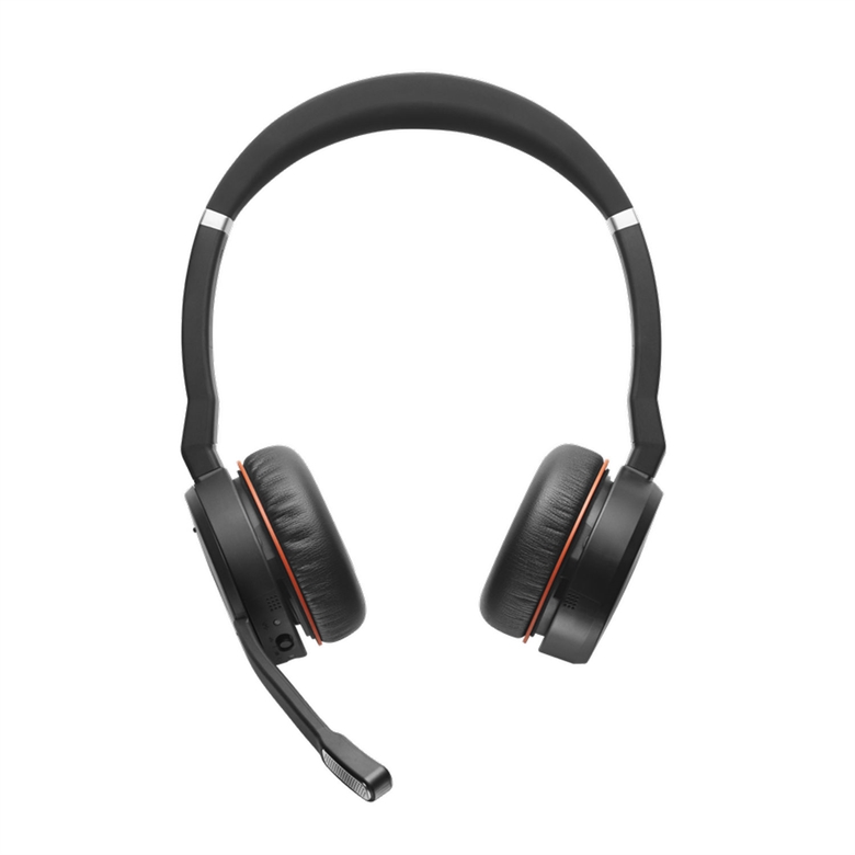 Jabra Evolve 75 MS Stereo Headset Front Mic Down View