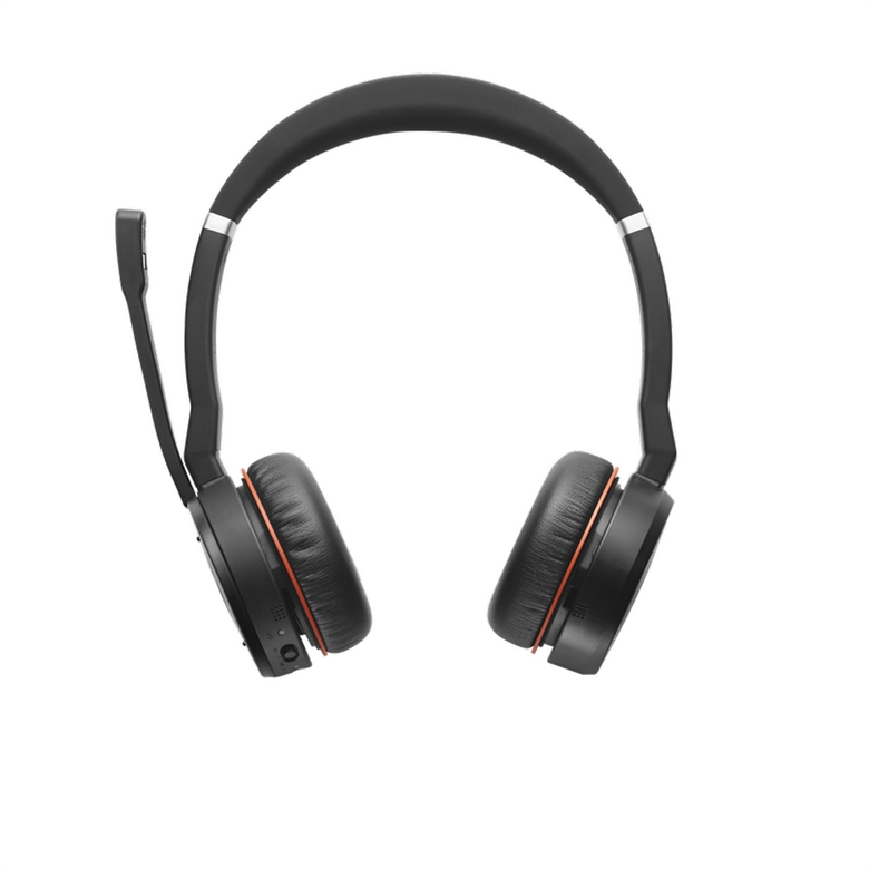 Jabra Evolve 75 MS Stereo Headset Front Mic Up View