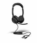 Jabra Evolve2 50 USB C/A UC Stereo - Headset, Stereo, On-ear headband, Wired, 20Hz - 20kHz, Black