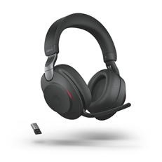 Jabra  Evolve2 85 MS Stereo - Headset, Estéreo, Cancelación de Ruido Activa, Circumaurales, Inalámbrico y con cable, Bluetooth, USB-A, USB-C, 20Hz-20KHz, Negro