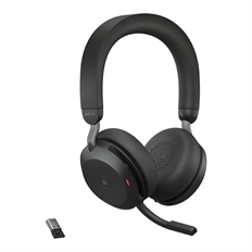 Jabra Evolve2 75 - Headset, Stereo, On-ear headband, Wireless, USB, 20Hz-20KHz, Black