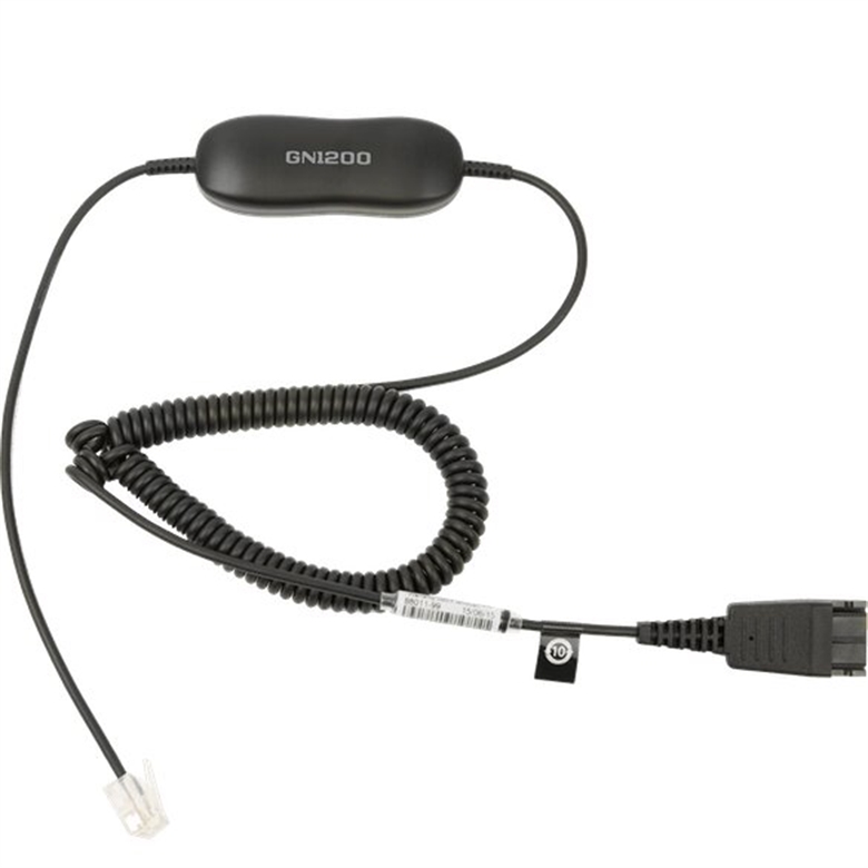 Jabra GN1200 CC Audio Cable RJ-9 to QD Complete View