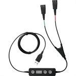 Jabra Link 265  - Cable de Audio, Divisor, Adaptador, USB a 2x QD, Negro