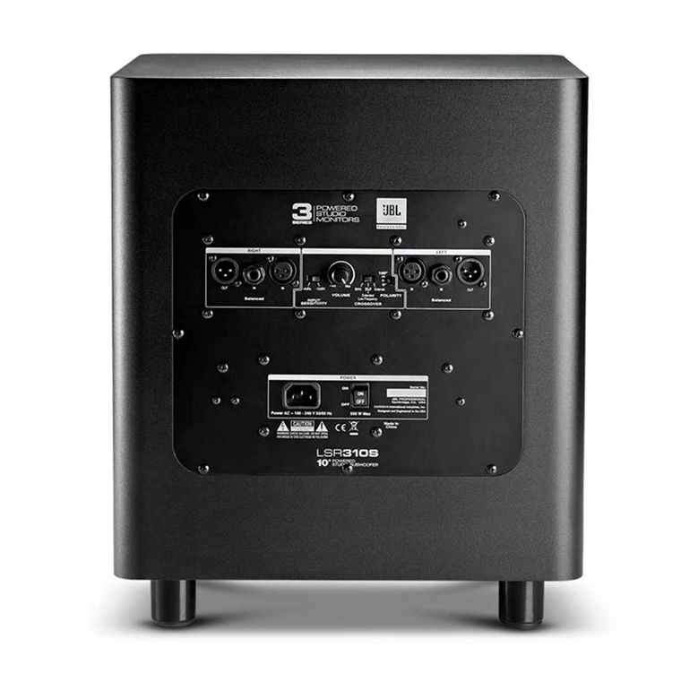 JBL LSR310S Subwoofer Activo de Estudio de 10 Pulgadas-Vista Posterior