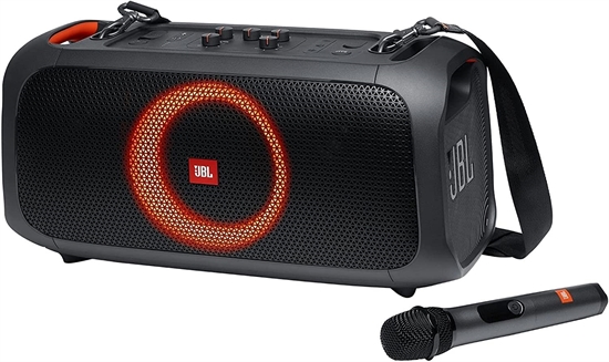 JBL PartyBox On-The-Go side r mic speaker