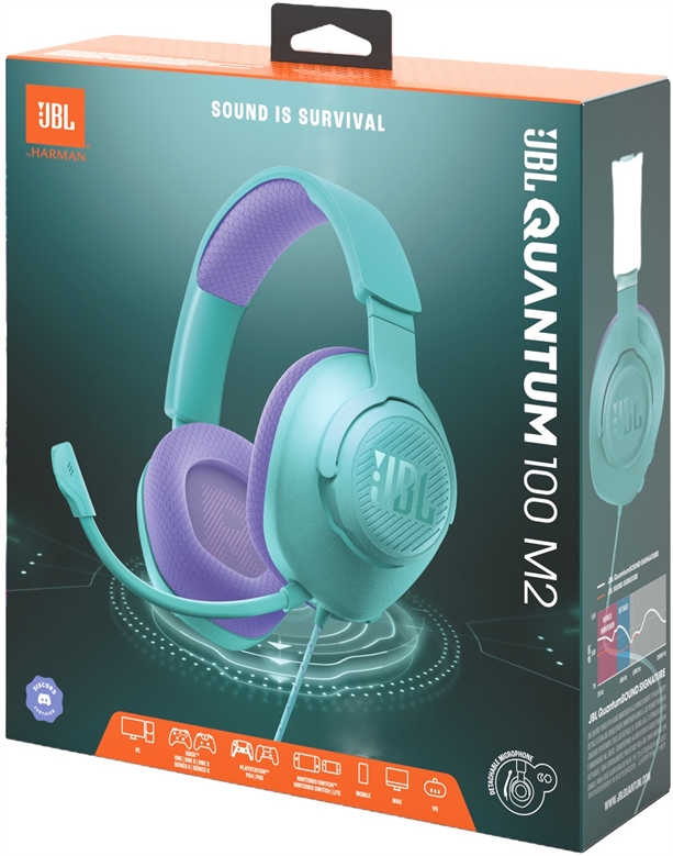 JBL Quantum 100M2 Cyan Vista Paquete