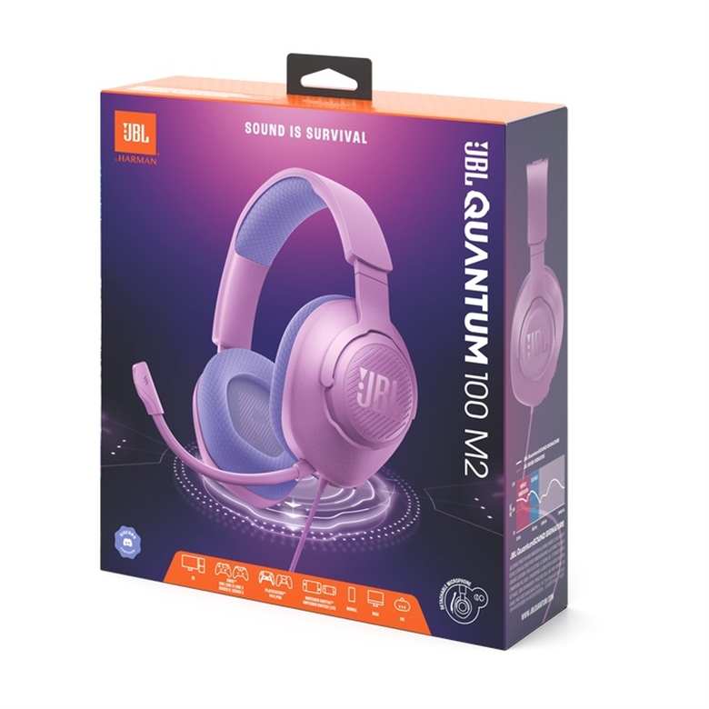 JBL Quantum 100M2 Morado Vista Paquete