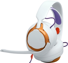 JBL Quantum 250 - Headset, Estéreo, Circumaurales, Con Cable, 3.5mm, 20Hz-20kHz, Blanco con Naranja