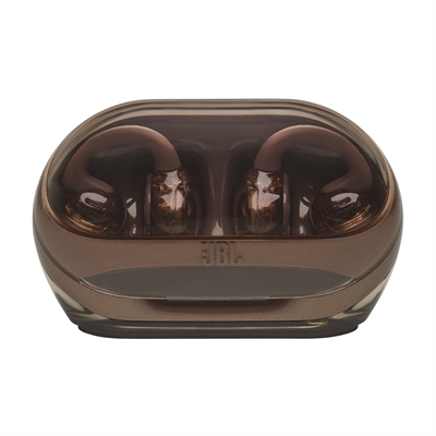 JBL Soundgear Clips - Brown Case Open Front View