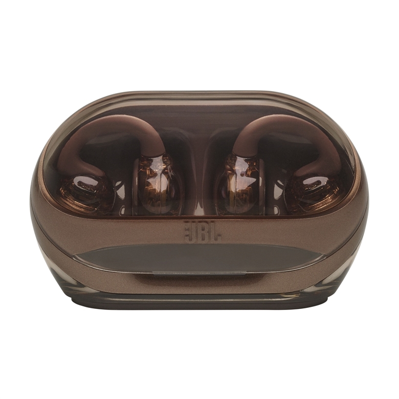 JBL Soundgear Clips - Brown Case Open Front View