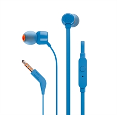 JBL T110 - Audífonos, Estéreo, En el Oído, Con Cable, 3.5mm, 20Hz-20kHz, Azul