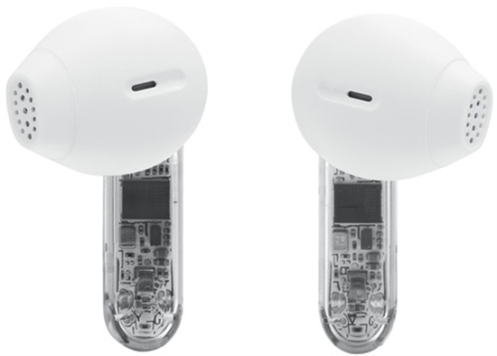 JBL TUNE FLEX 2 GHOST EDITION WHITE EARBUDS VIEW